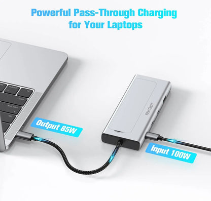 RSHTECH RSH-D05P 5-in-1 USB-C Hub with M.2 NVMe/SATA SSD Enclosure – 10Gbps, 100W PD