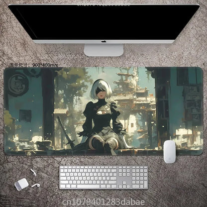 NieR: Automata Leather Gaming Mouse Pad — Waterproof Desk Mat, E-Sports