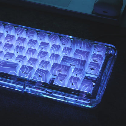 XVX Topographic Keycaps 118 Keys – OEM Profile, Shine-Through, IMD-Tech, Side Print