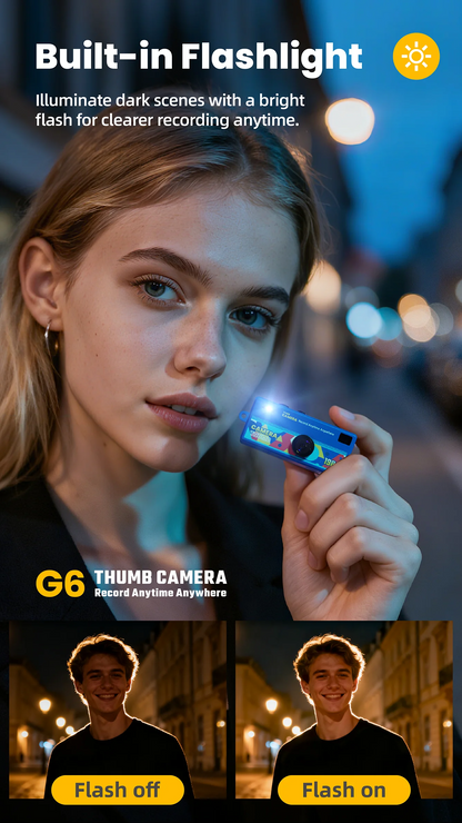 Portable Mini Thumb Camera 1080P FHD – 130° Wide-Angle, Autofocus, Fill Light, TFT LCD Screen