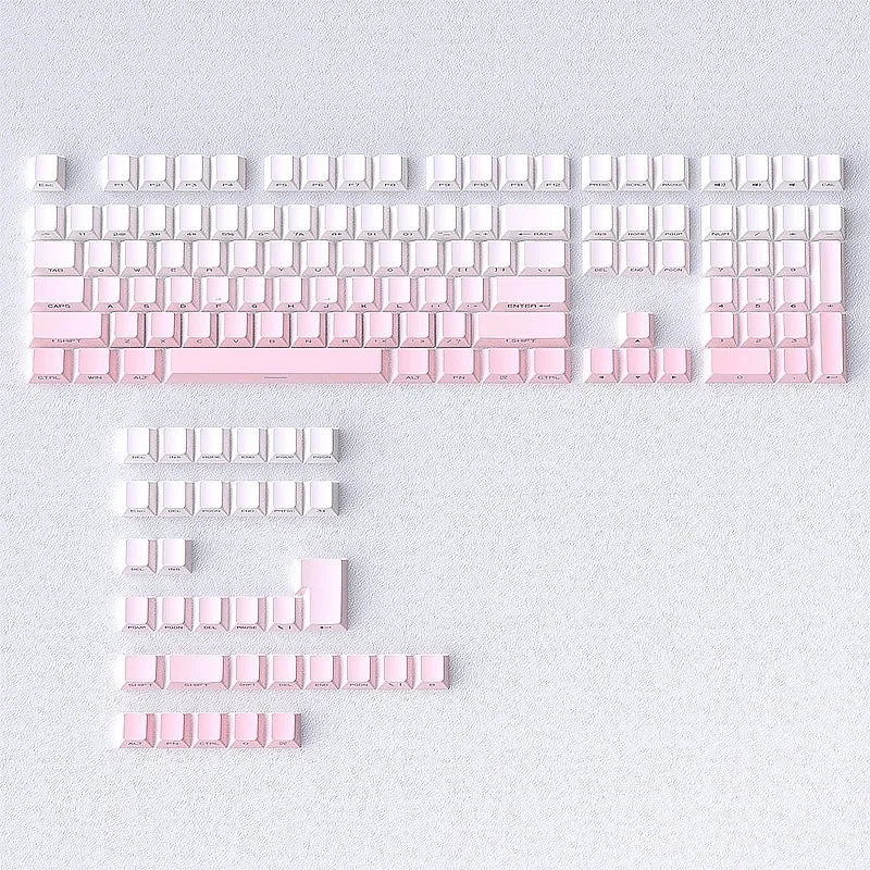 Cherry Profile PBT Keycaps 133+ Keys – White Side-Printed Shine-Through for MX Switches