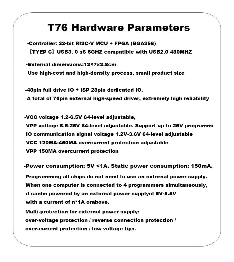 XGecu T76 USB 3.0 Universal Programmer – EEPROM, NAND, eMMC, MCU, GAL