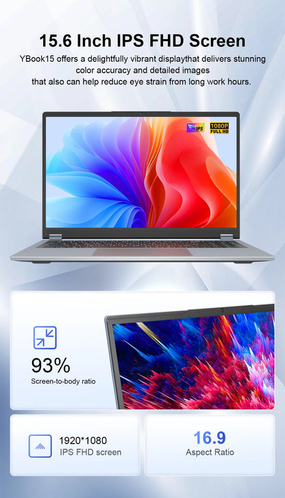 Ninkear YBOOK 15 2-in-1 Laptop – 15.6" 360° Touchscreen, AMD, 16GB, 512GB, Win11