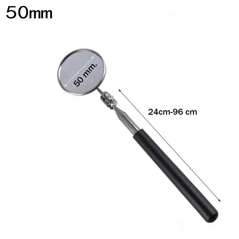 Telescopic LED Inspection Mirror | 360° Extending Mechanic Tool for Hard-to-Reach Areas