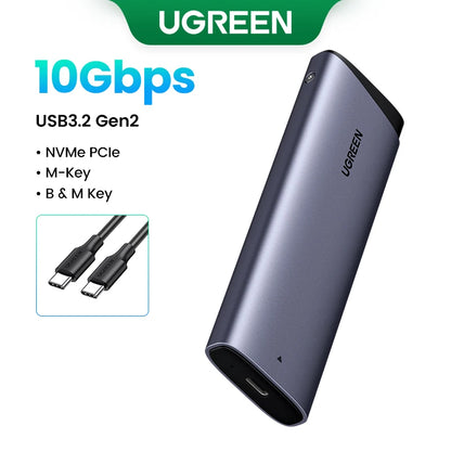 UGREEN M.2 NVMe SSD Enclosure – USB-C 3.2 Gen2 10Gbps Tool-Free External SSD Adapter