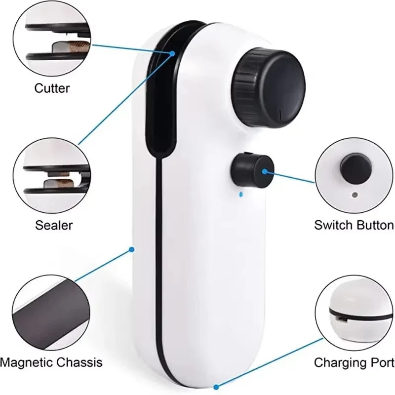 2-in-1 Mini Handheld Heat Sealer – USB Rechargeable Bag Sealer