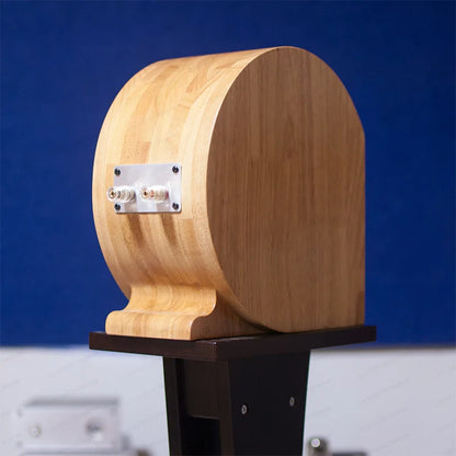Personalized Nautilus speaker box by R.E.D. Shopping, 3-inch solid wood bookshelf speaker cabinet for DIY audio projects.