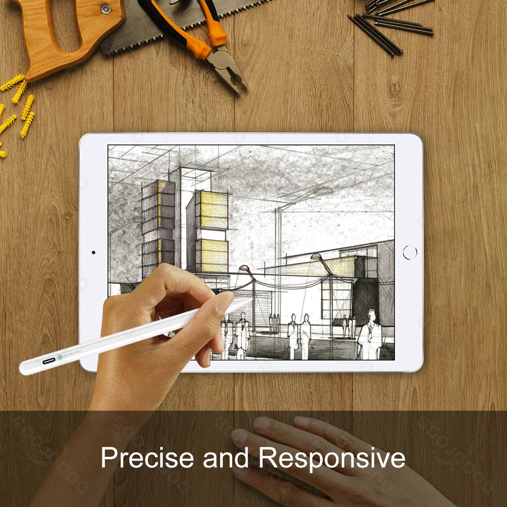 GOOJODOQ Bluetooth Stylus Pen for iPad | Apple Pencil 1 & 2 Compatible | Pro 11/12.9, Air 4/5, 2018–2023 | White / With Cover
