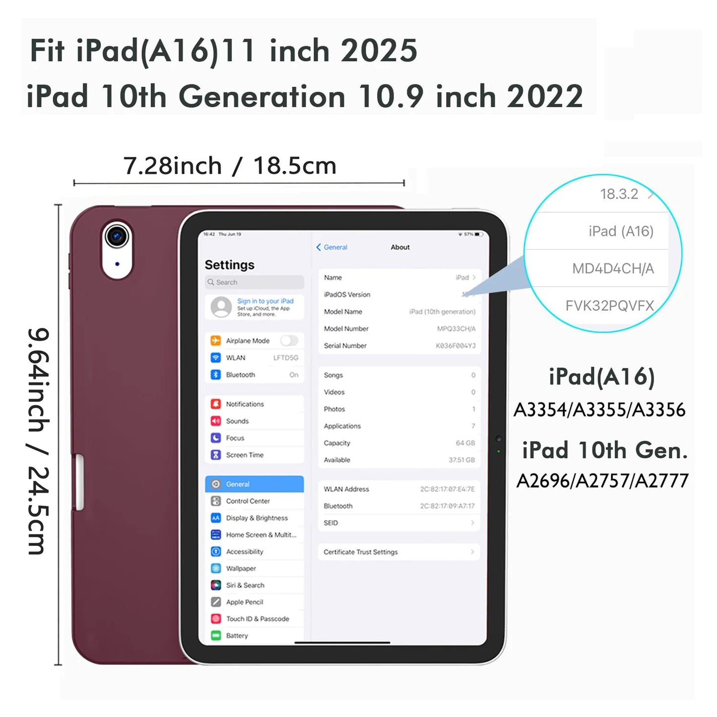 Magnetic Flip Smart Stand iPad Case with Pencil Holder – 11" 2025 / 10.9" 2022