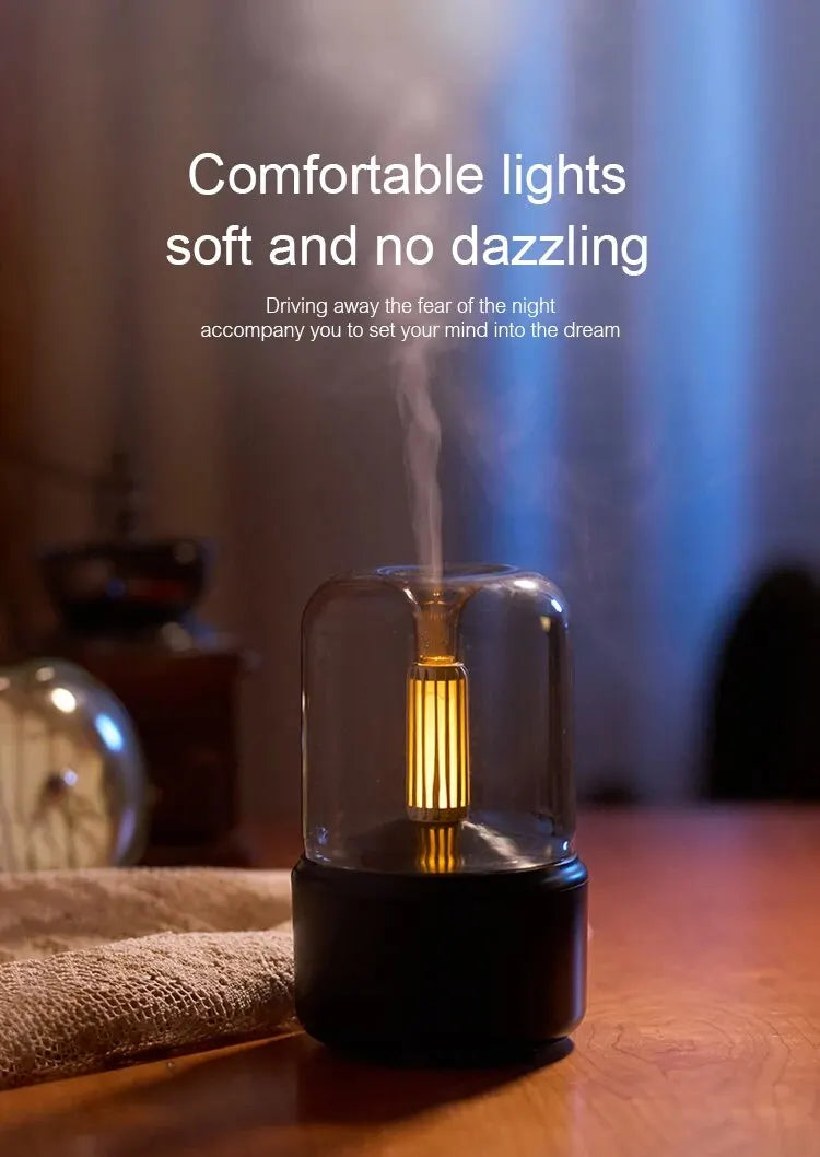 KINSCOTER USB Aroma Diffuser – Portable Air Humidifier, Essential Oil Night Light, Cold Mist Maker for Bedroom & Gift