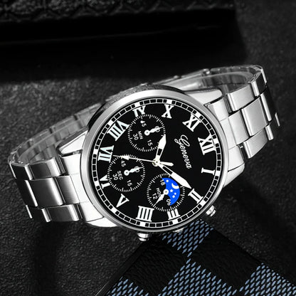 Men's Classic Business Quartz Watch - Stainless Steel Band, Elegant Dress Watch