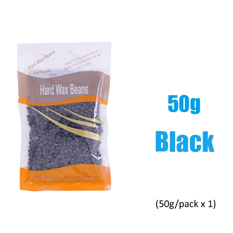 R.E.D. Shopping hard wax beans for hair removal, 500g, 200g, or 50g, professional waxing product in a warm wax container
