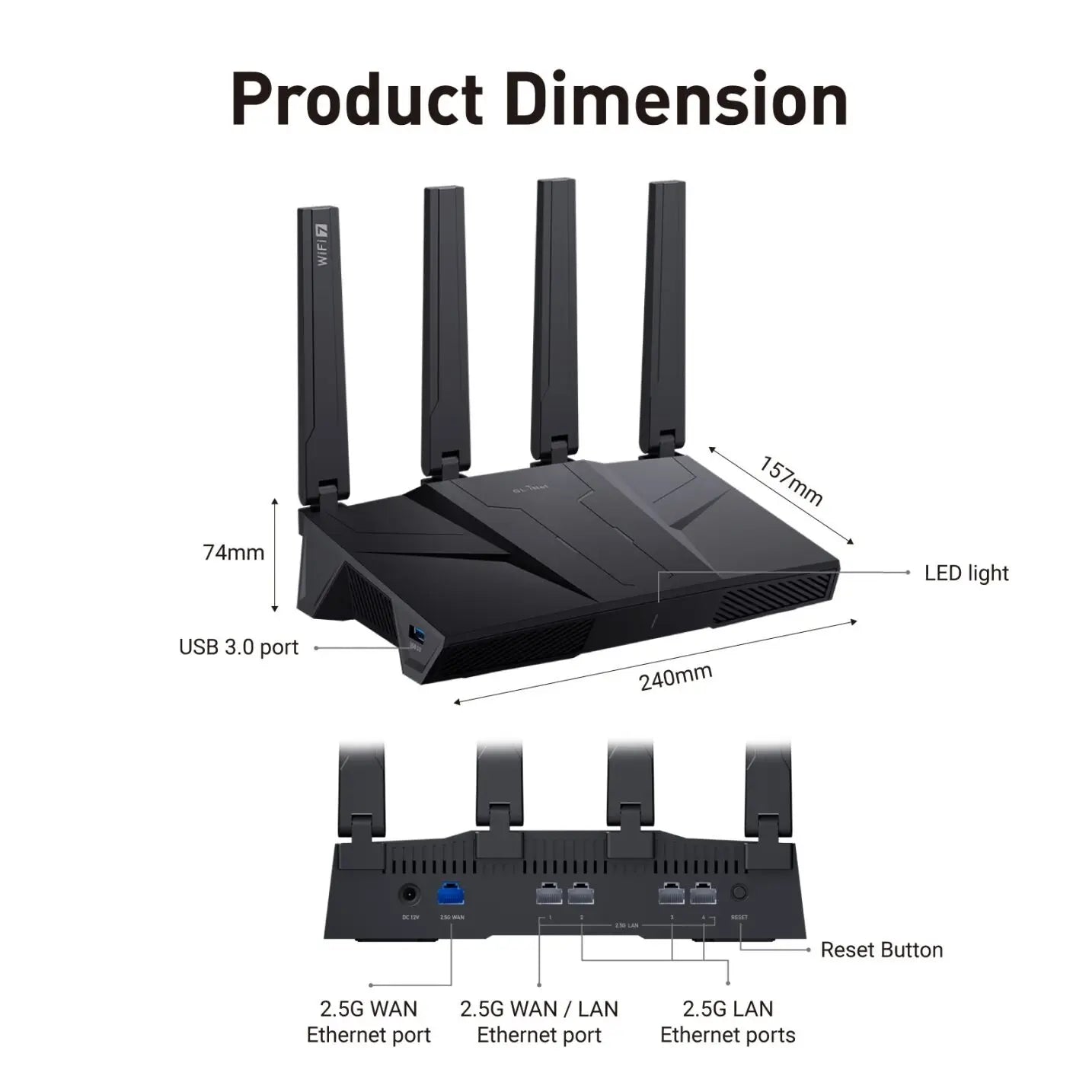 GL.iNet GL-BE9300 Flint 3 – Tri-Band WiFi 7 Router