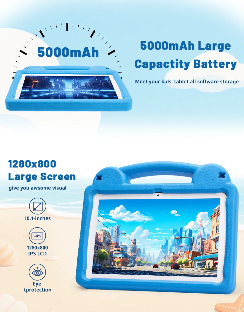 Kids Tablet 10.1" – Android 15, Parental Control, 8GB+64GB, 5000mAh, Octa Core