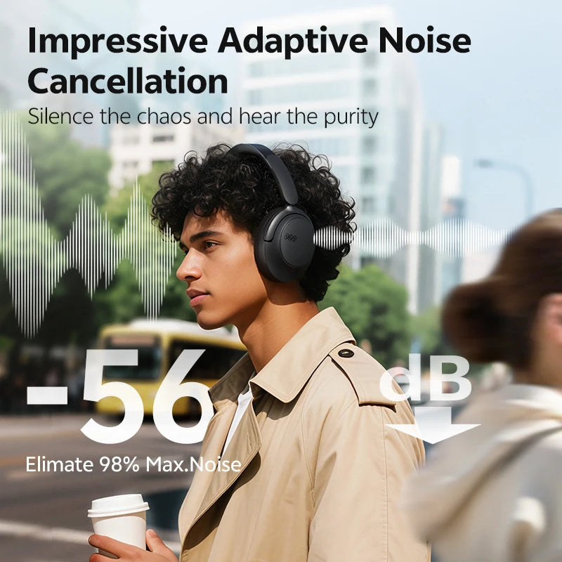 QCY H3S ANC Over-Ear Headphones – -56dB, LDAC, Dual Driver, Bluetooth 6.0, 102Hrs