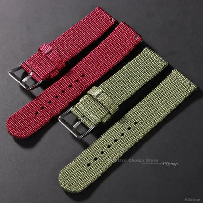 Quick Release Canvas Nylon Watch Strap 18–24mm – Men & Women Replacement Watchband