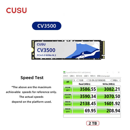CUSU M.2 NVMe SSD | PCIe 3.0 | 256GB–2TB | 2280 | Internal SSD for Laptop & Desktop