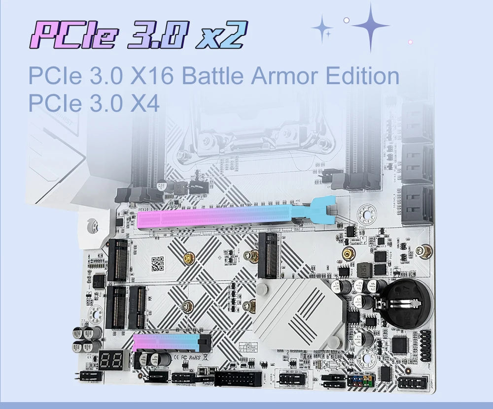 MACHINIST X99 U9 Motherboard – LGA2011-3, DDR4, 3x NVMe M.2, White Armor