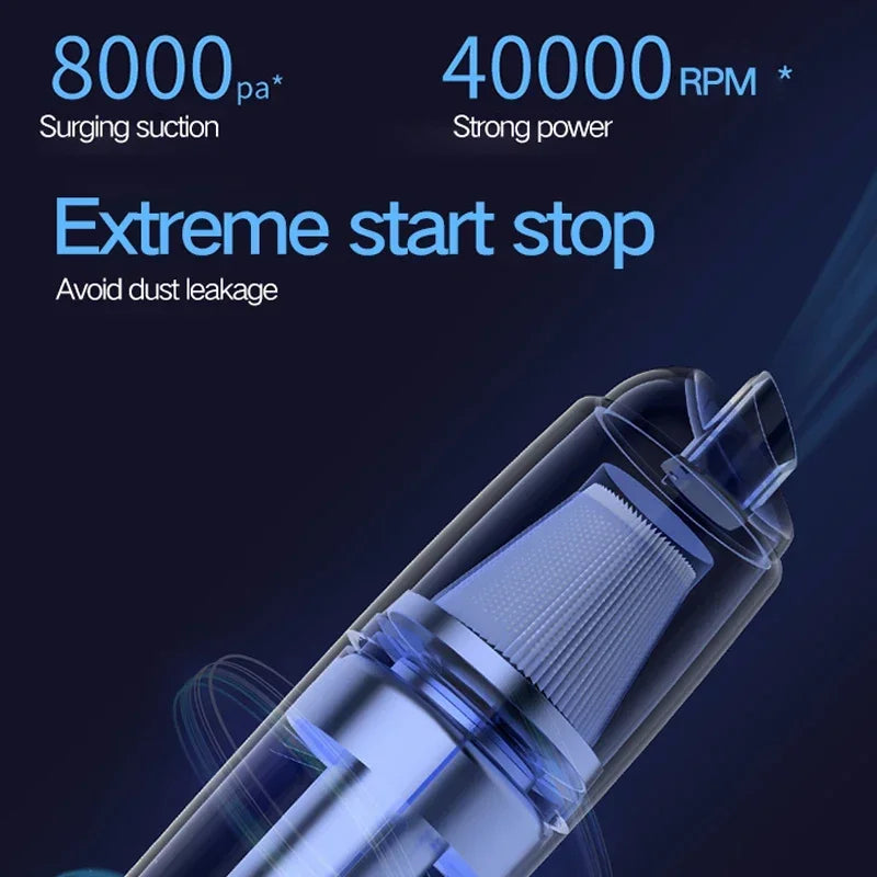 Handheld Wireless Car & Home Vacuum Cleaner – Mini Portable High Power Dust Remover