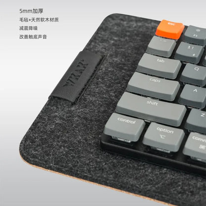 Cork Felt Keyboard Desk Pad – Shock Absorbing Silent Mat for 60%–80% Mechanical Keyboards