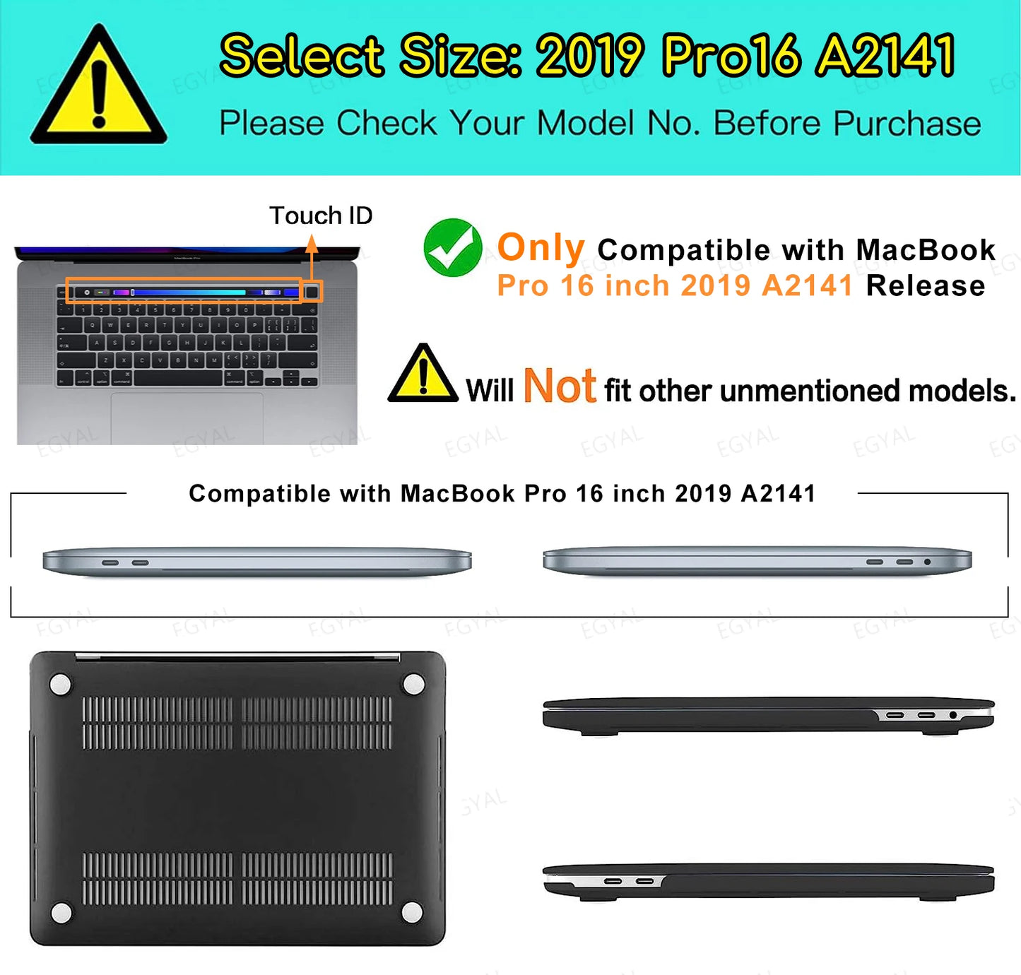 MacBook Laptop Case 2025 M4 – Air 13/15, Pro 13/14, M1-M5