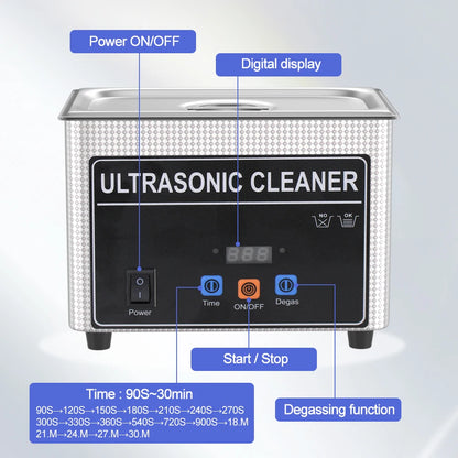 Ultrasonic Cleaner Bath 800ml–30L – Heated 35W–900W Portable Washing Machine, EU/UK/AU/US Plug