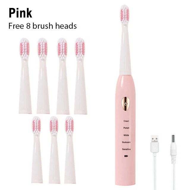 Electric toothbrush by R.E.D. Shopping with 5 brushing modes, waterproof design, and rechargeable battery, ideal for oral care.