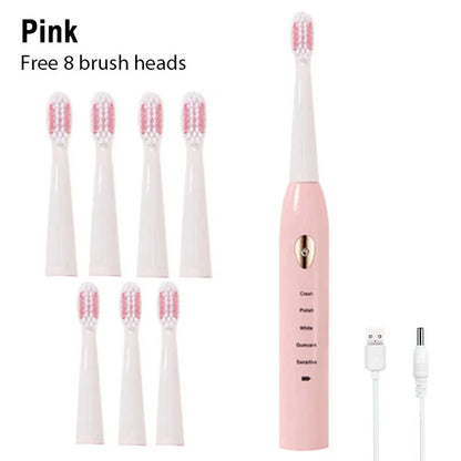 Electric toothbrush by R.E.D. Shopping with 5 brushing modes, waterproof design, and rechargeable battery, ideal for oral care.