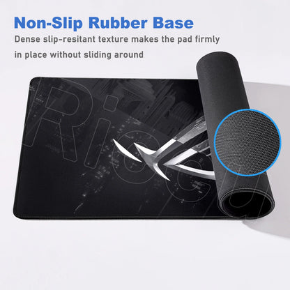 Black Anime XXL Gaming Mouse Pad – Lock Edge, HD Print, Anti-Slip Desk Mat, Multiple Sizes