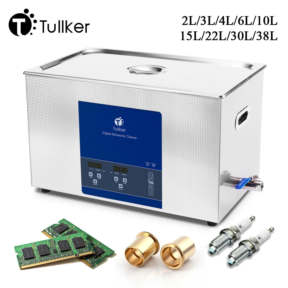 Industrial Ultrasonic Cleaner 2L–30L – Metal, DPF & Engine Parts Degreaser, EU/UK/US/AU Plug