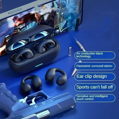 R.E.D. Shopping T75 Bone Conduction Headphones with Bluetooth 5.3, HiFi sound, waterproof design, and open-ear style.