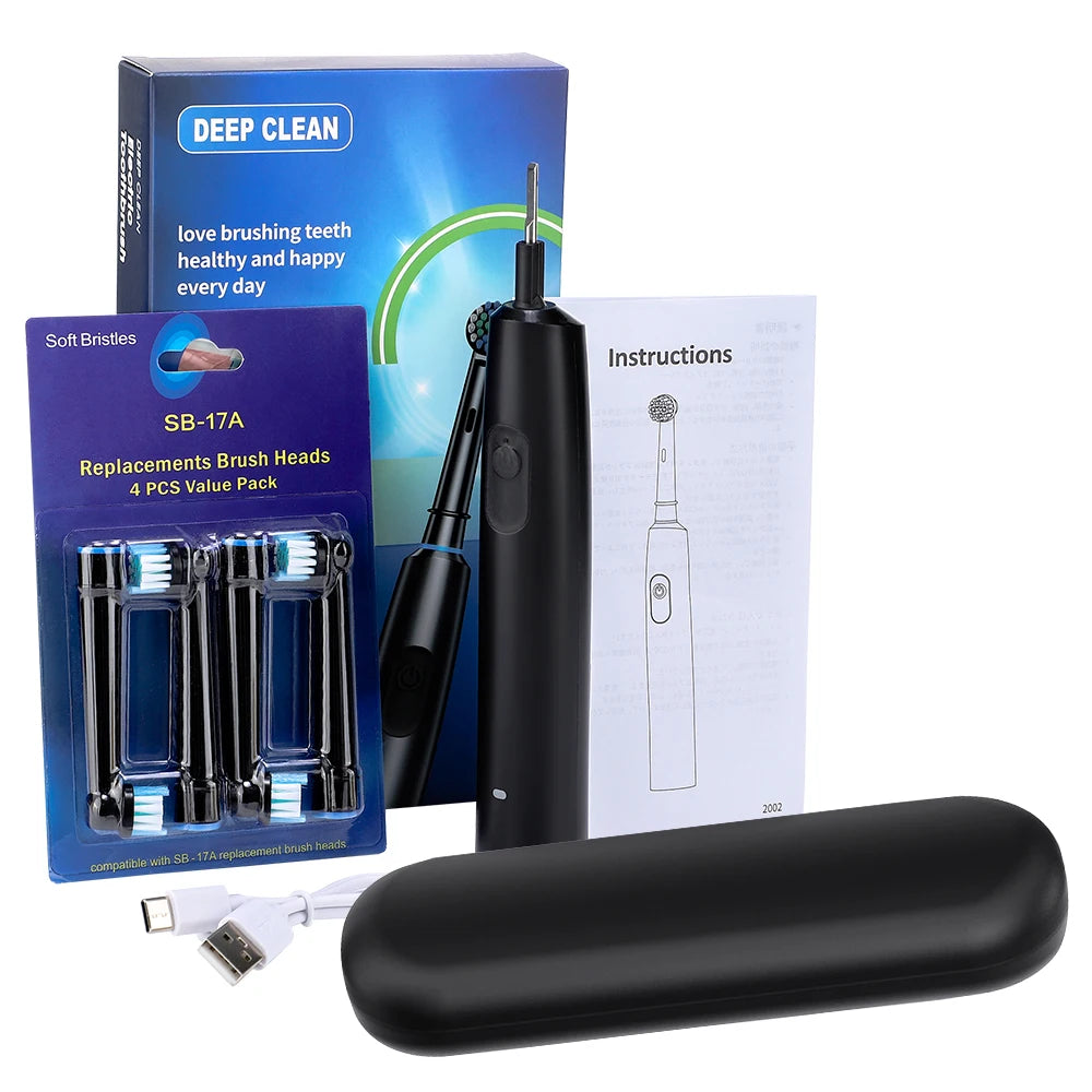 Sonic Electric Toothbrush – 5 Modes, 4 Replaceable Heads, Timer, Waterproof, Rechargeable Adult