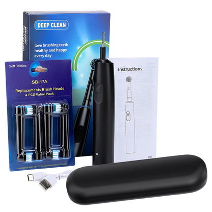 Sonic Electric Toothbrush – 5 Modes, 4 Replaceable Heads, Timer, Waterproof, Rechargeable Adult
