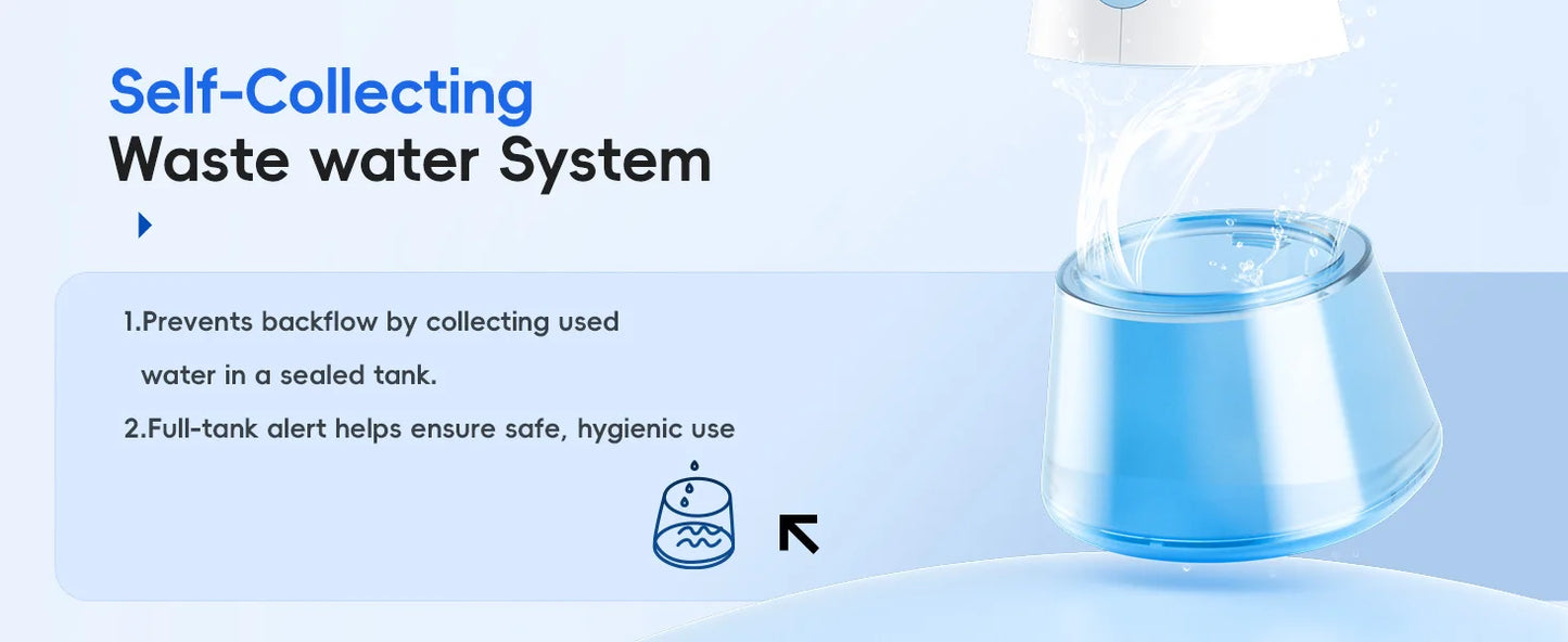 Self-Cleaning Nasal Irrigator & Water Flosser Combo | 30 Sinus Salt Packets | Auto Waste Collection