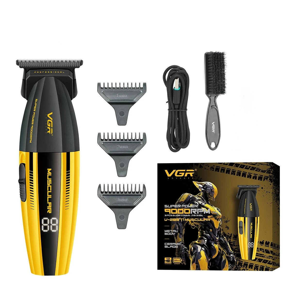 VGR Clipper Professional Hair Trimmer Electric Hair Cutting Machine 9000 RPM Hair Clipper Barber Cordless Clipper for Men V-285