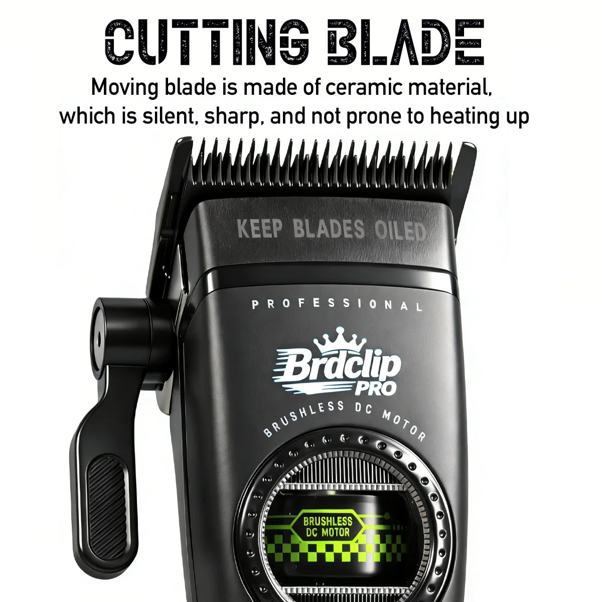 Professional Barber Hair Clipper – 5-Speed, 8000RPM, Brushless Motor, Detachable Blade