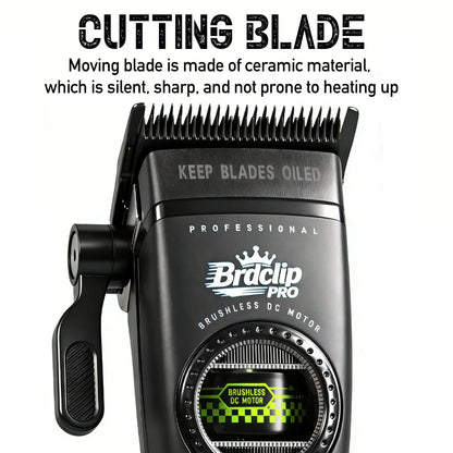Professional Barber Hair Clipper – 5-Speed, 8000RPM, Brushless Motor, Detachable Blade