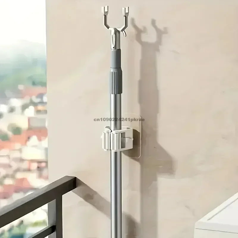 Self-Adhesive Mop & Broom Holder | Wall Mounted No-Drill Storage Hook