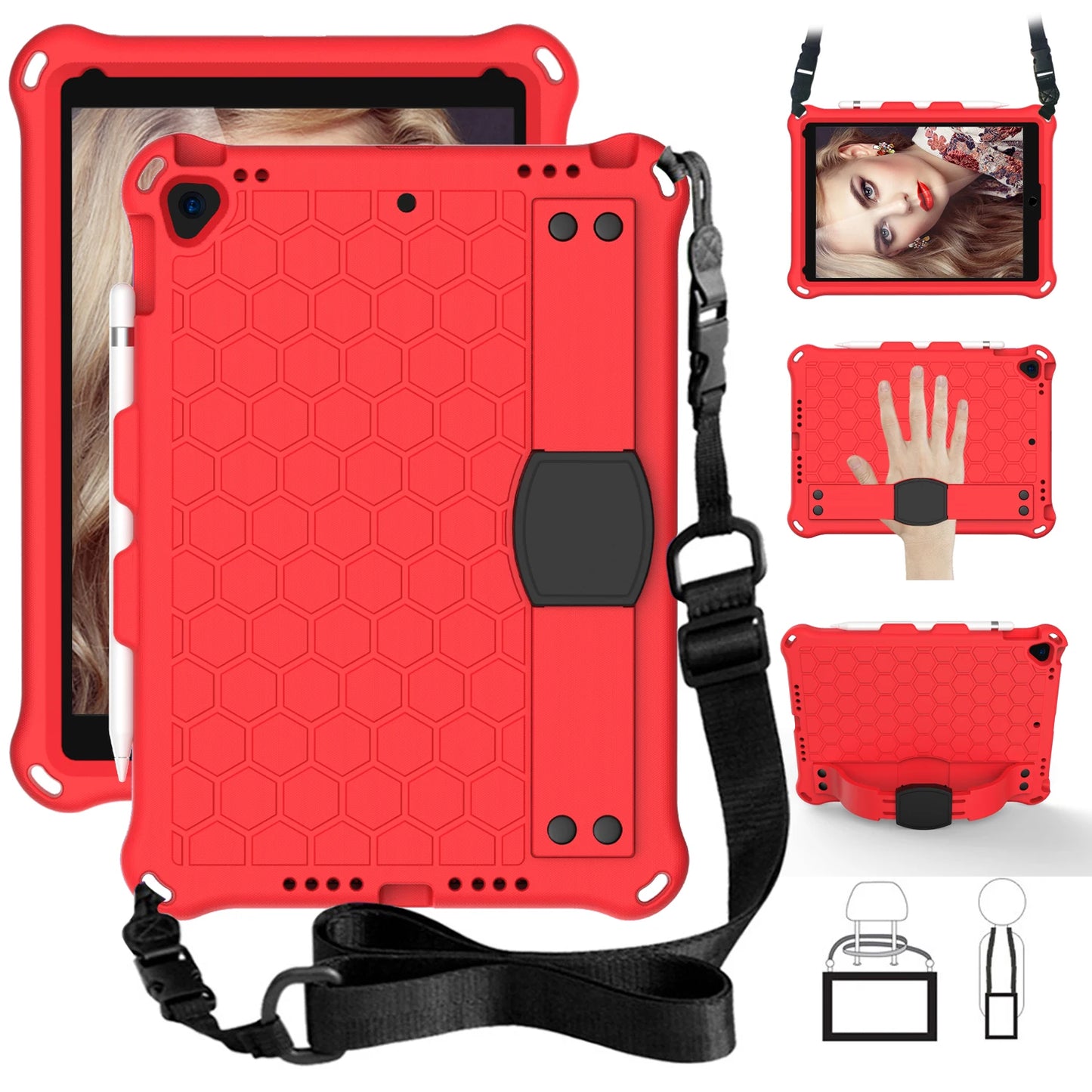 Shockproof iPad Case with Hand Strap & Stand – Fits iPad 10.9, Pro 11, Mini, Air & More
