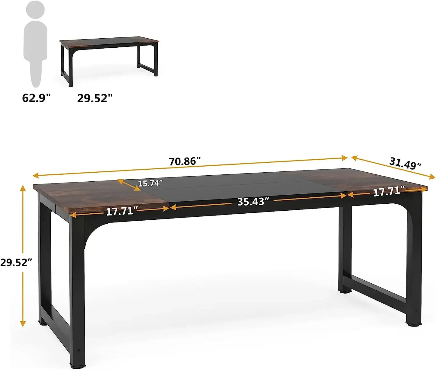 Tribesigns 70.8" Executive Office Desk | Large Computer Workstation