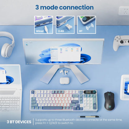 RK Royal Kludge S98 Wireless Mechanical Keyboard – 98 Key, Hot-Swap, TFT Screen, BT5.0/2.4G/USB-C