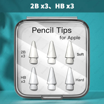 AIEACH Apple Pencil Replacement Tips – 2B/HB/2.0/3.0, Soft & Hard Nibs for Apple Pencil 1st, 2nd & 3rd Gen, USB-C Pro