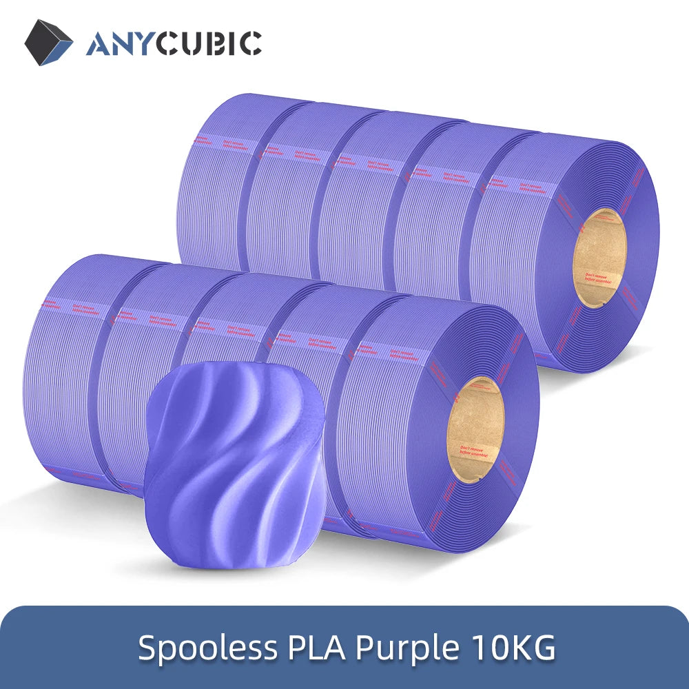 ANYCUBIC 10KG Spooless PLA Filament 1.75mm – Refill for Kobra 3 & S1C
