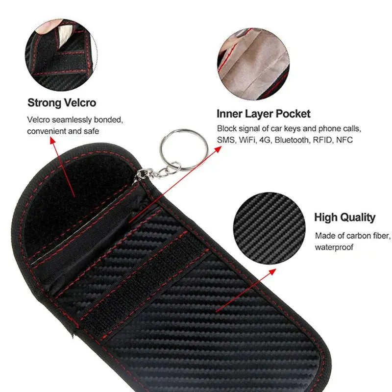 Faraday Bag Anti-Theft RFID Signal Blocking Pouch - Security Box for Car Keys & Cards