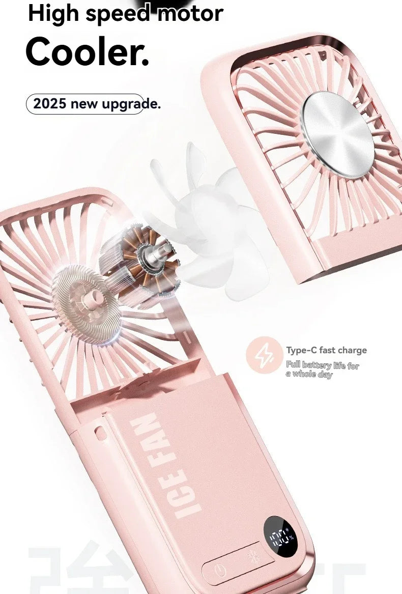 Portable Foldable USB Neck Fan 2025 – Handheld Semiconductor Cooling, Outdoor & Desktop