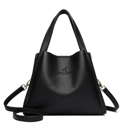 Soft PU Leather Tote Bag - Large Capacity Women's Shoulder Handbag