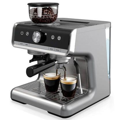 20 Bar Espresso Machine 1450W – Semi-Automatic, Built-in Grinder, Milk Frother, Latte & Cappuccino