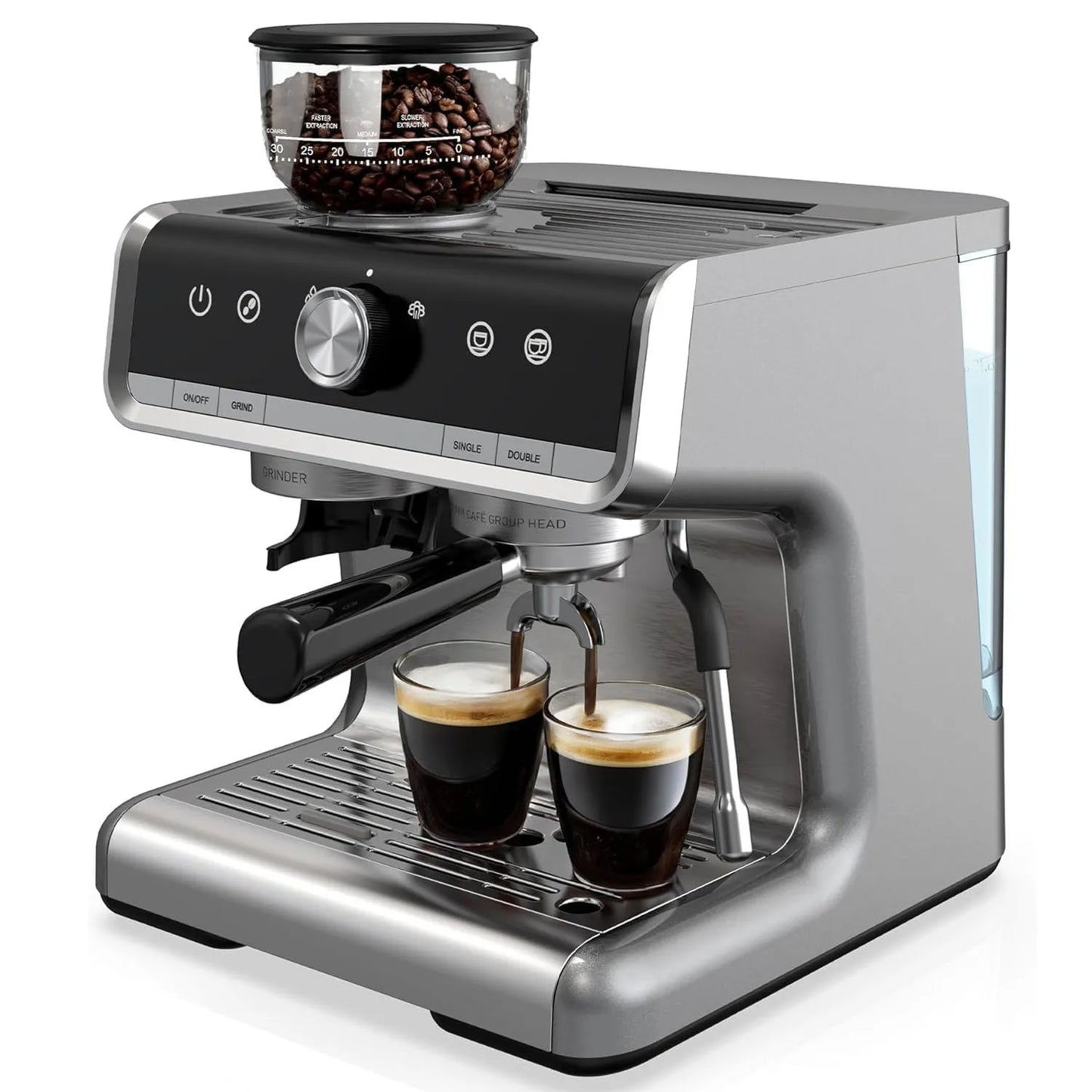 20 Bar Espresso Coffee Machine 1450W | Semi-Automatic with Grinder