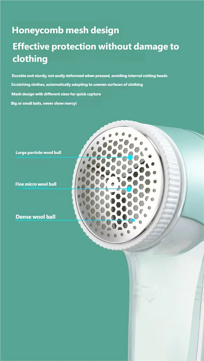 Electric Portable Fabric Lint Remover – Professional Clothes Shaver & Fuzz Trimmer with Brush