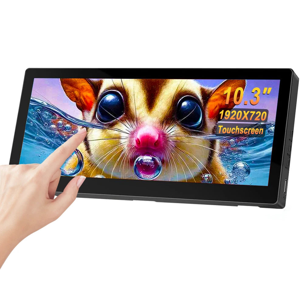 10.3" Long Strip LCD Touch Monitor – 1920x720 Secondary Display for CPU/GPU Temp, AIDA64